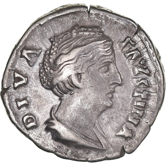 Coniare, 
  
  Faustina I, 
  
  Denario